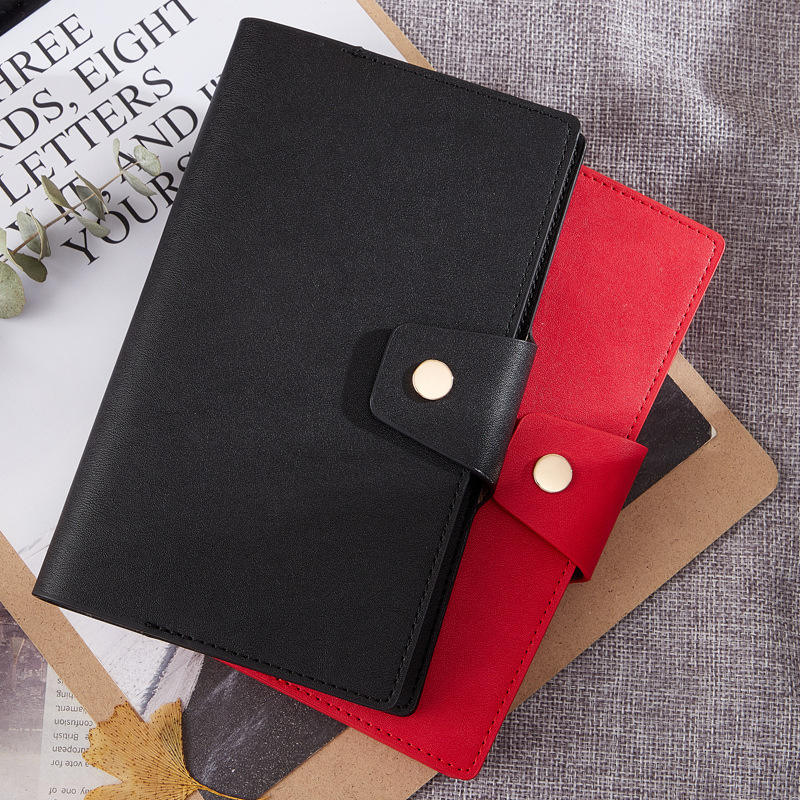 Office Supplies Hardcover Pu Leather Loose Leaf Binding Spiral Notebook Unruled A4with Back Pocketcustom Printed