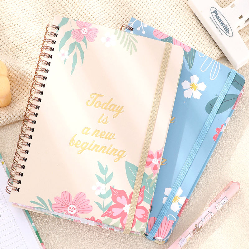Custom Printed Decorative Hard Cover Writing Paper Spiral Binding Notebook