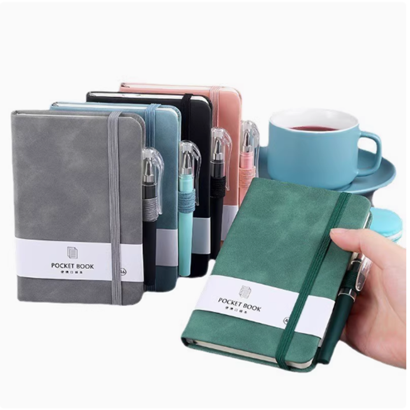 New Arrival Wholesale High Quality Office Journal Custom PU Leather A5/A6/A7 Notebook with Elastic Band Pocket Diary