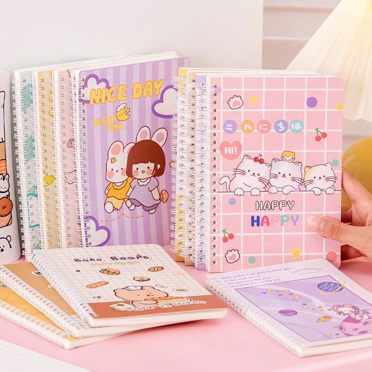 Large Capacity Notebook Beautiful Multi-Color Thick Spiral Coil Notebook Exquisite Simple Design Colorful B5 A5