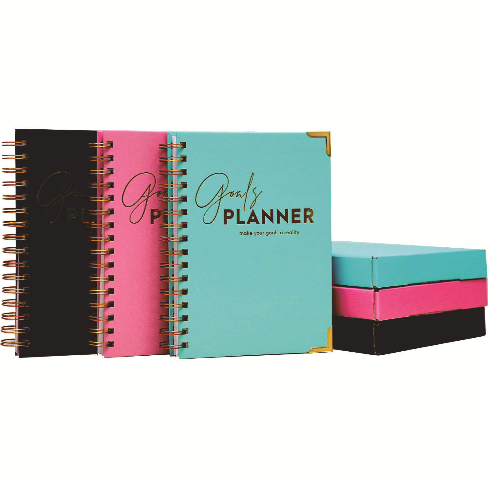 High Quality Luxury Custom Double Spiral Journal Daily Planner Paper Notebook With Eco-friendly Printing