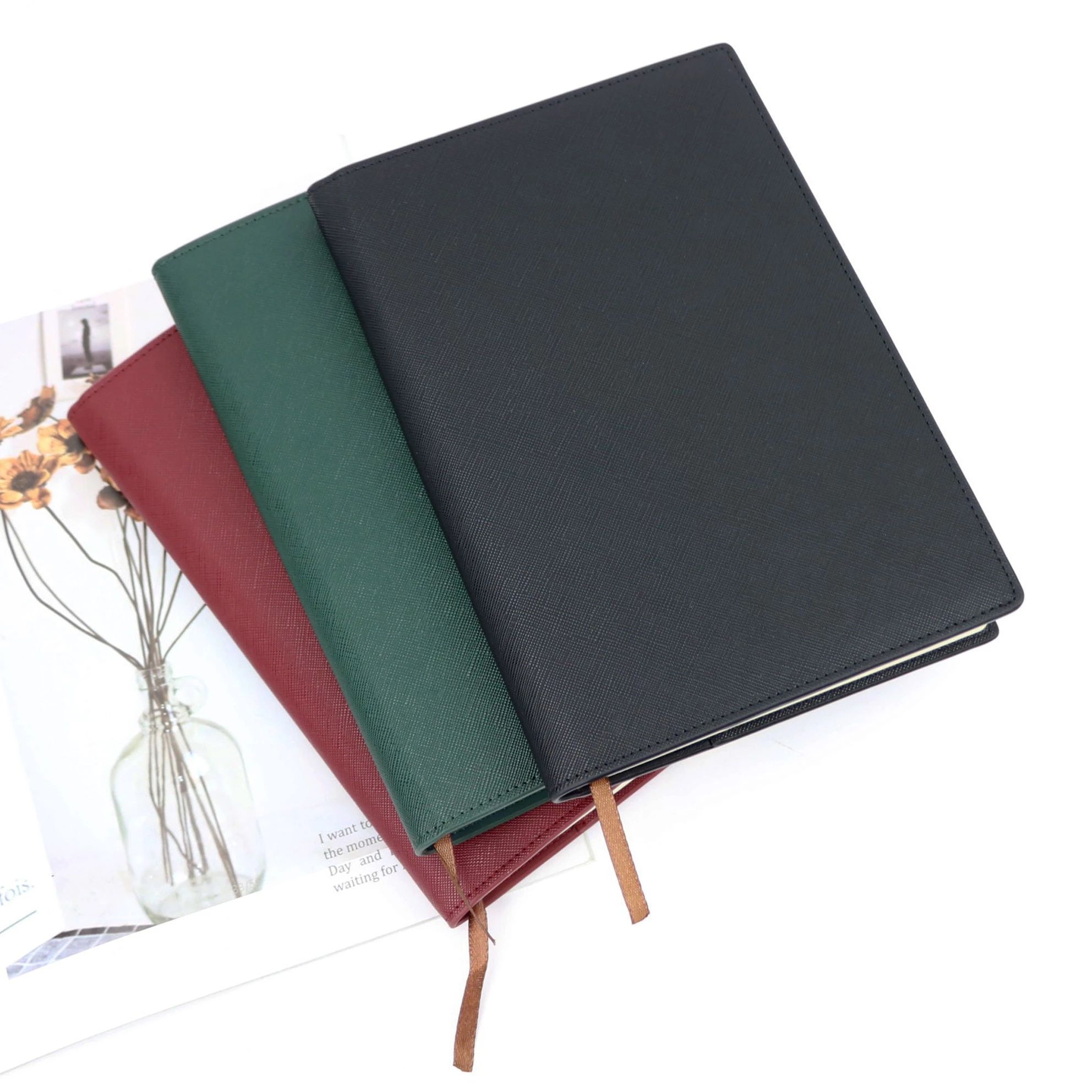 Inventory Customizable LOGO Portfolio Hard PU Leather Hard Letter Skin Feel Cover Religious A5 Diary Notebooks Journal Pad