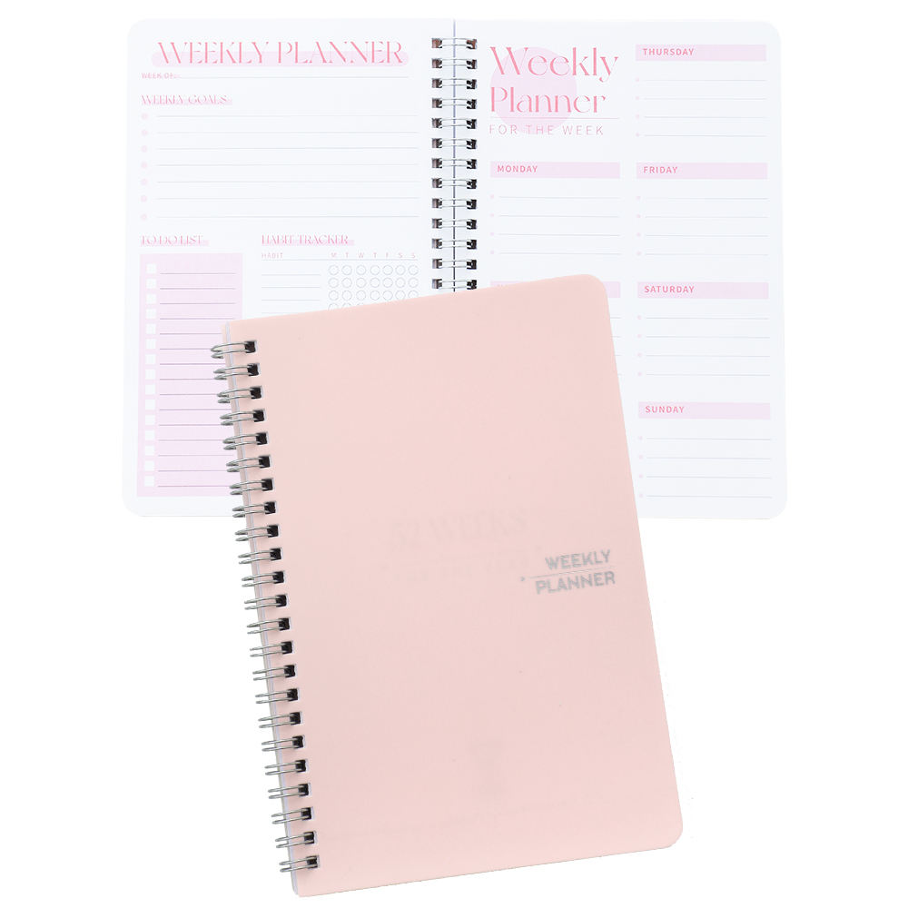 2026 Spiral Planner with Elastic Closure, A5 Weekly Planner with Monthly Tab Pages, Sprial Agenda with Printed Hardcover (SP-03)