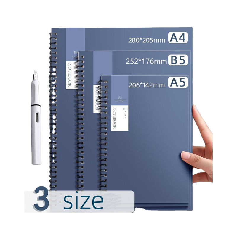 Customised logo Kraft Blank Cover White Lined Inner Paper Spiral Notebook With Pen Colorful Sticky Notes Divider