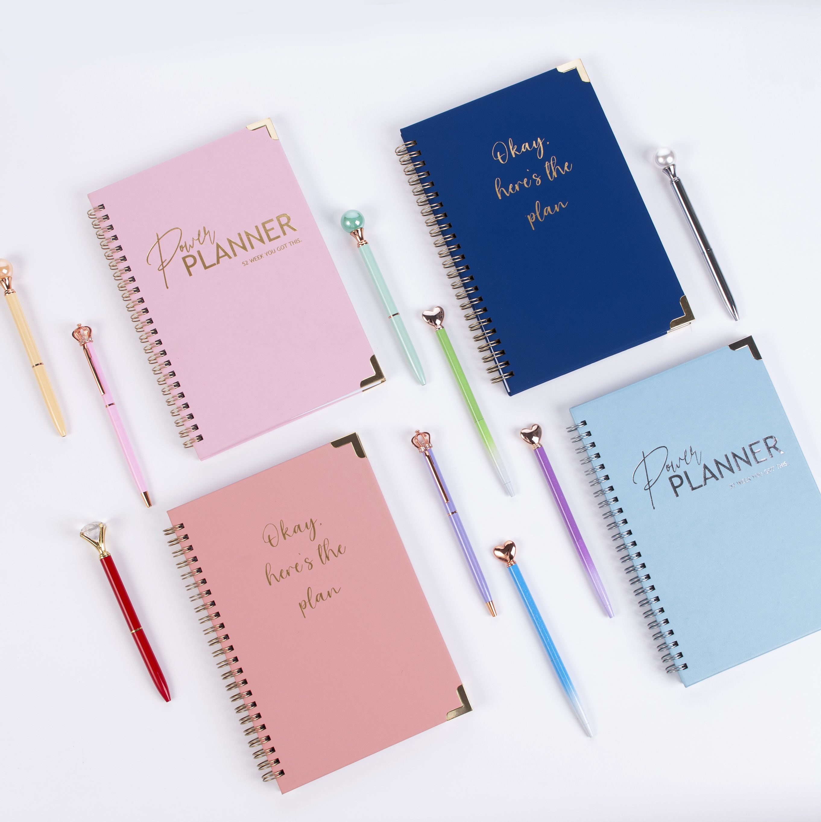 Customized PP PU Leather Hardcover Waterproof Hard Cover Bound Top-spiral Notebook B5 3x5 Inch With Pen Holder