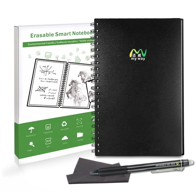 Custom Waterproof Smart Reusable Erasable Notebook Calendar To-Do Lists Note Template Pages With Pen and Microfiber Cloth