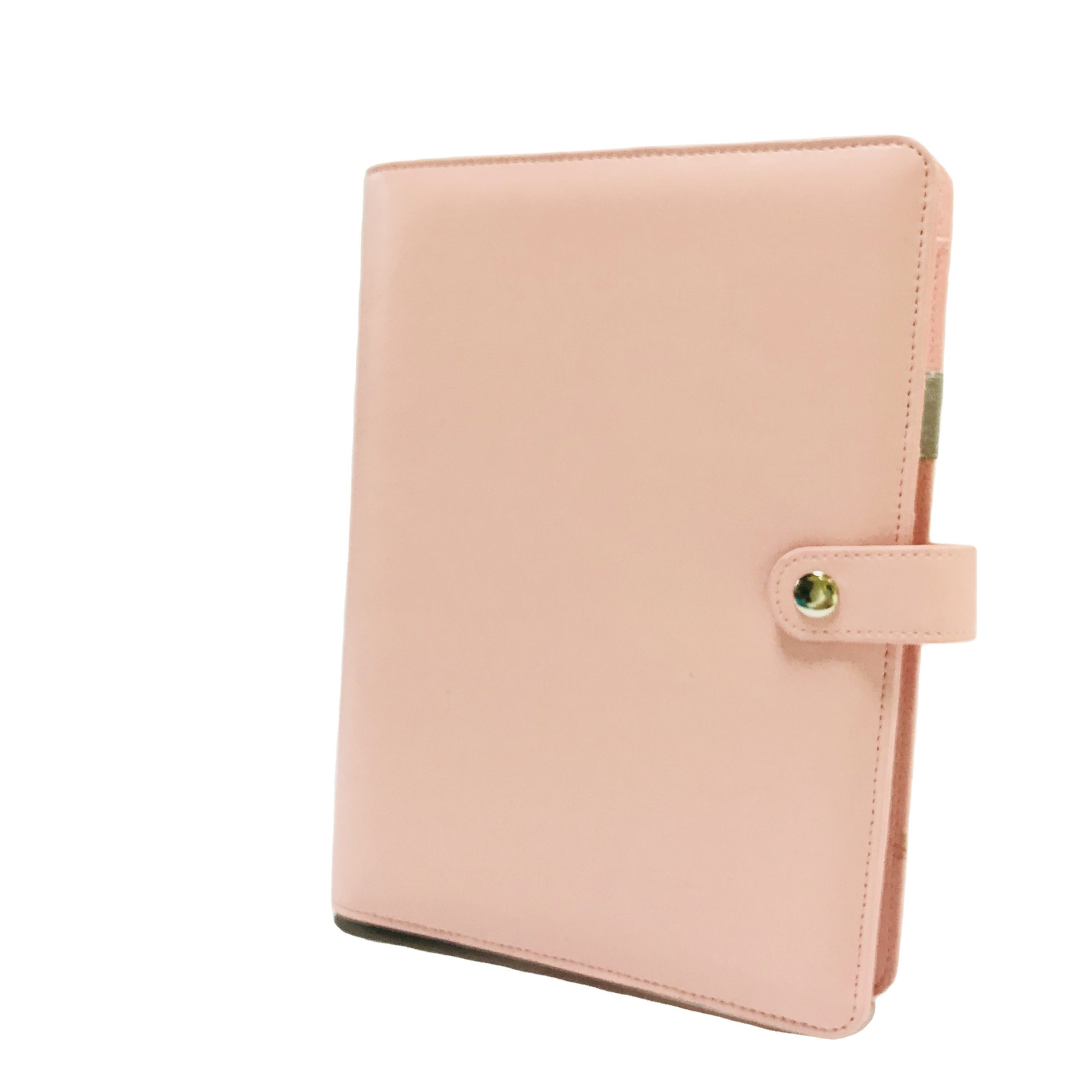 6RINGS A5 A6 File Holder Loose Leaf PU Leather Notebook Budget Binder with Prong Rings for Students Journal Business