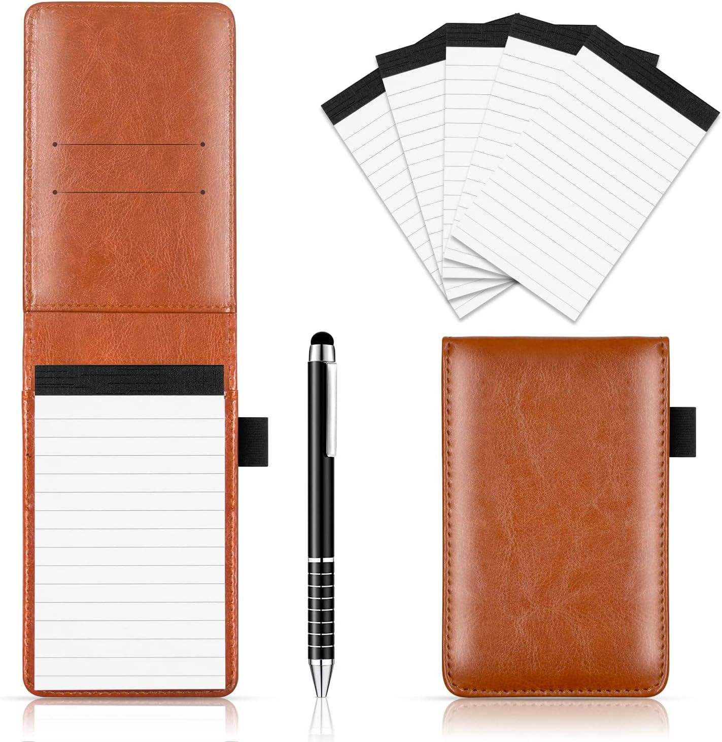 Mini A6 Size Leather Cover Customizable Inner Page Pocket Notebook Diary