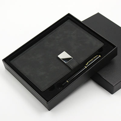 Journals Leather Promotional Pu Meeting Pocket Wholesale Set A4 Gift Set Leather Personalized Notebook for Students