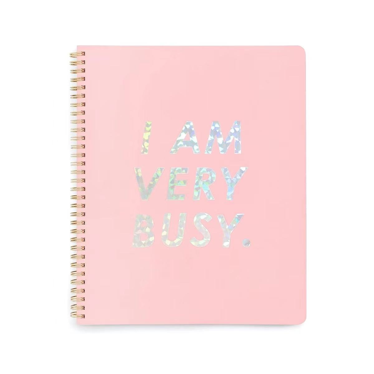 Spiral Bound Notebook Mindful Journal Logo Custom Printed Hardcover PU Leather A5 Daily Planner