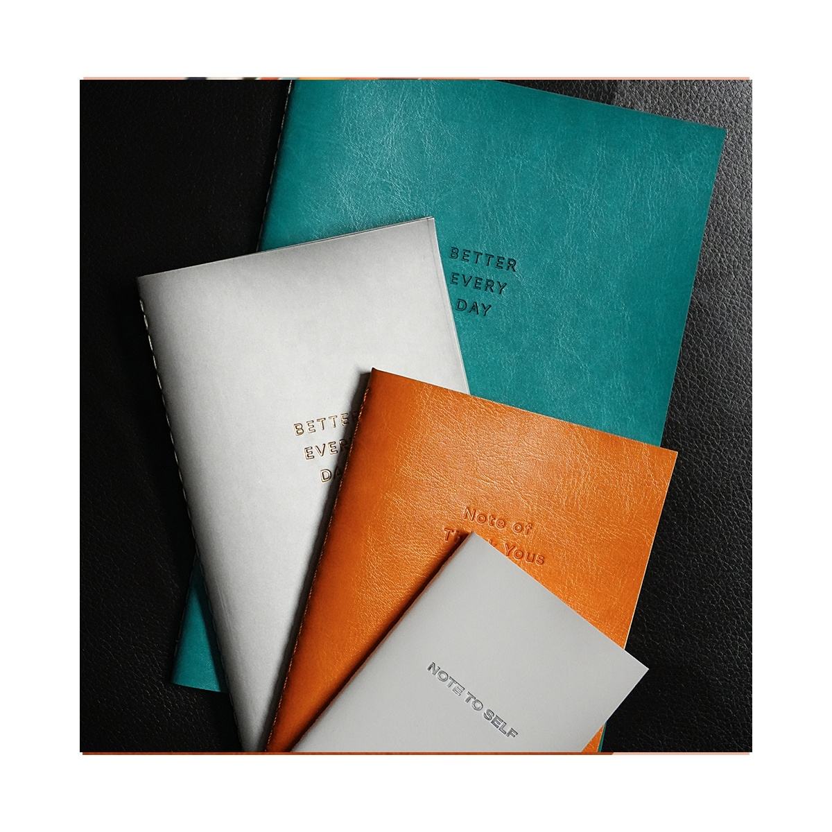 Custom Cheap Stitched Journal Soft Cover Field A5 A6 A7 Grid Dotted Lined PU Leather Notebooks for Students School