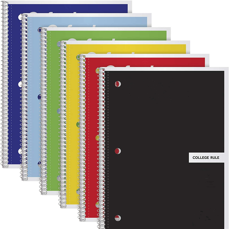 Myway Spiral Original Journal Subject Notebook for School Students, Plastic Cover Perforated Sheet Wide Rule Notebook