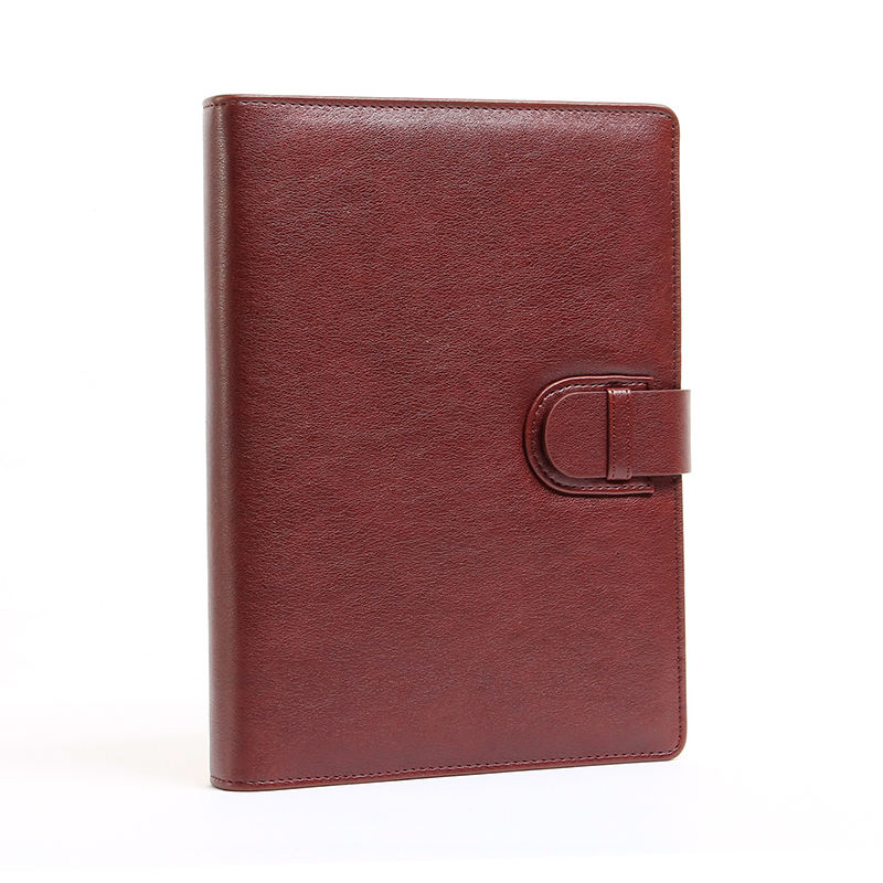 Wholesale A5 A6 File Holder Loose Leaf Pu Leather Loose-leaf Notebook Binder with Prong Rings for Students Journal Business