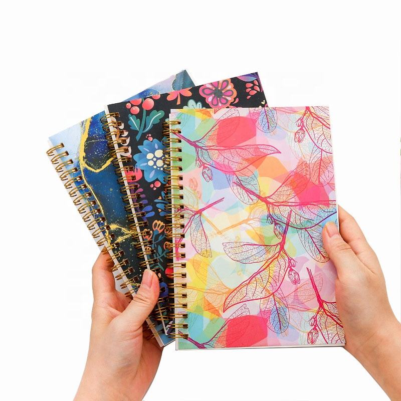 Custom Flower Pattern Hard Cover A4 Spiral Notebook A5 Sublimation Journal for Travelers Daily Scrapbook and Drawing