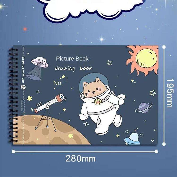 School Supplies Custom Printing A4 A5 Black Hardcover Drawing Sketchbook Sketch Painting Book Spiral Notebook