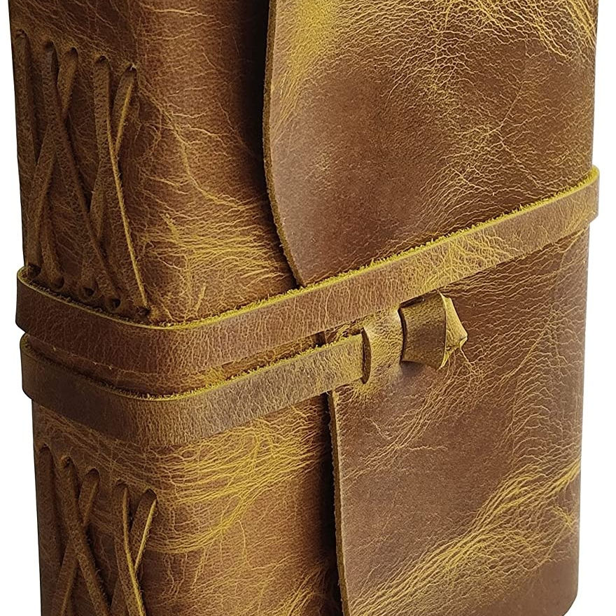 B5 Retro Genuine Leather Notebook Cover Handmade Business Office School Supplies Book Case with Pencil Slot for Gift CF9037