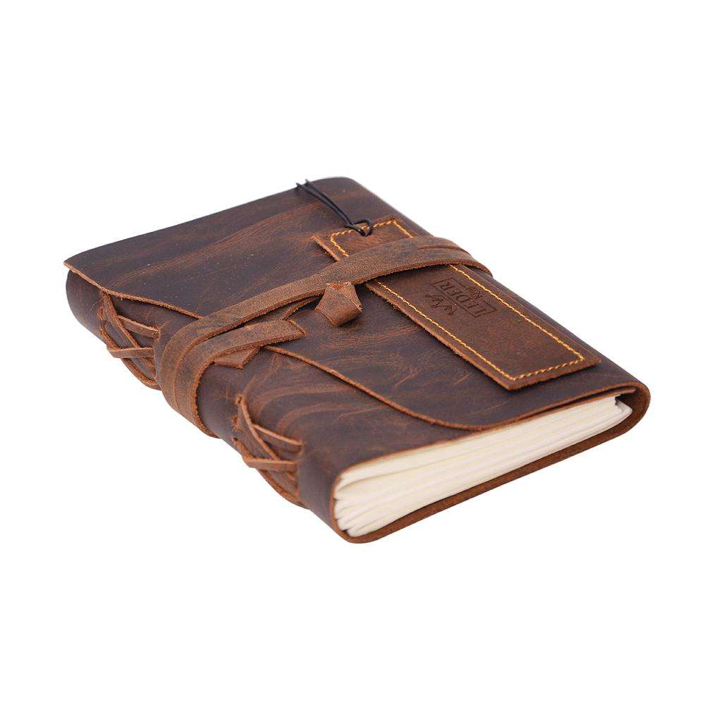 Handmade A5/A4/A6 Genuine Leather Journal Diary Sketchbook Notebook with Pencil Paintable Cotton Paper Gift for Him or Her
