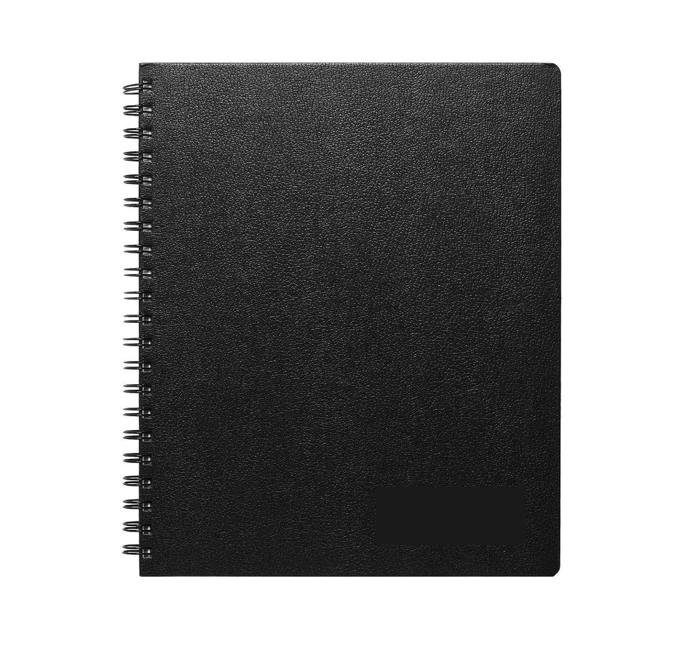 Wholesale FSC Eco Friendly A5 Dividers 200 Perforated Pages 2 Pockets Plastic Black Cover Spiral Notebook